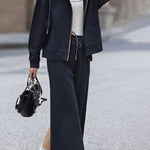 Casual Simple Hoodie Cardigan Straight Skirt 2-Piece Set - liwisi