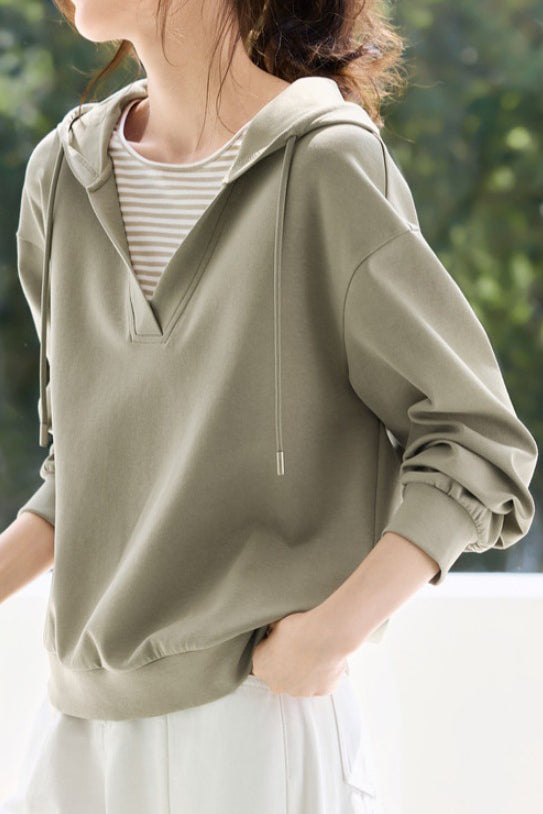 Casual Office Versatile Fake Two-Piece Sweatshirt - liwisi