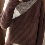 Casual Color-Block Long-Sleeve Sweater