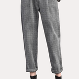 Retro Office Houndstooth Woolen Pants