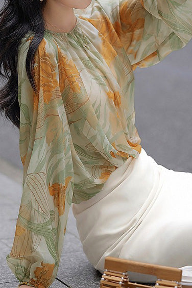 Fashionable elegant printed shirt - liwisi