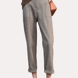 Retro Office Houndstooth Woolen Pants