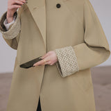 Minimalist Office Loose Stand-Collar Trench Coat