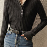 Casual Commuter Double-Layer Double-Breasted Lapel Sweater - liwisi