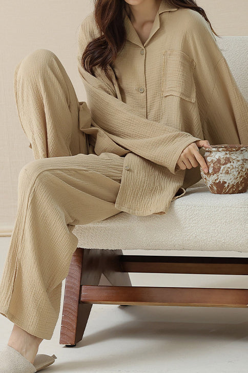 Class A pure cotton double-layer gauze pajamas - liwisi