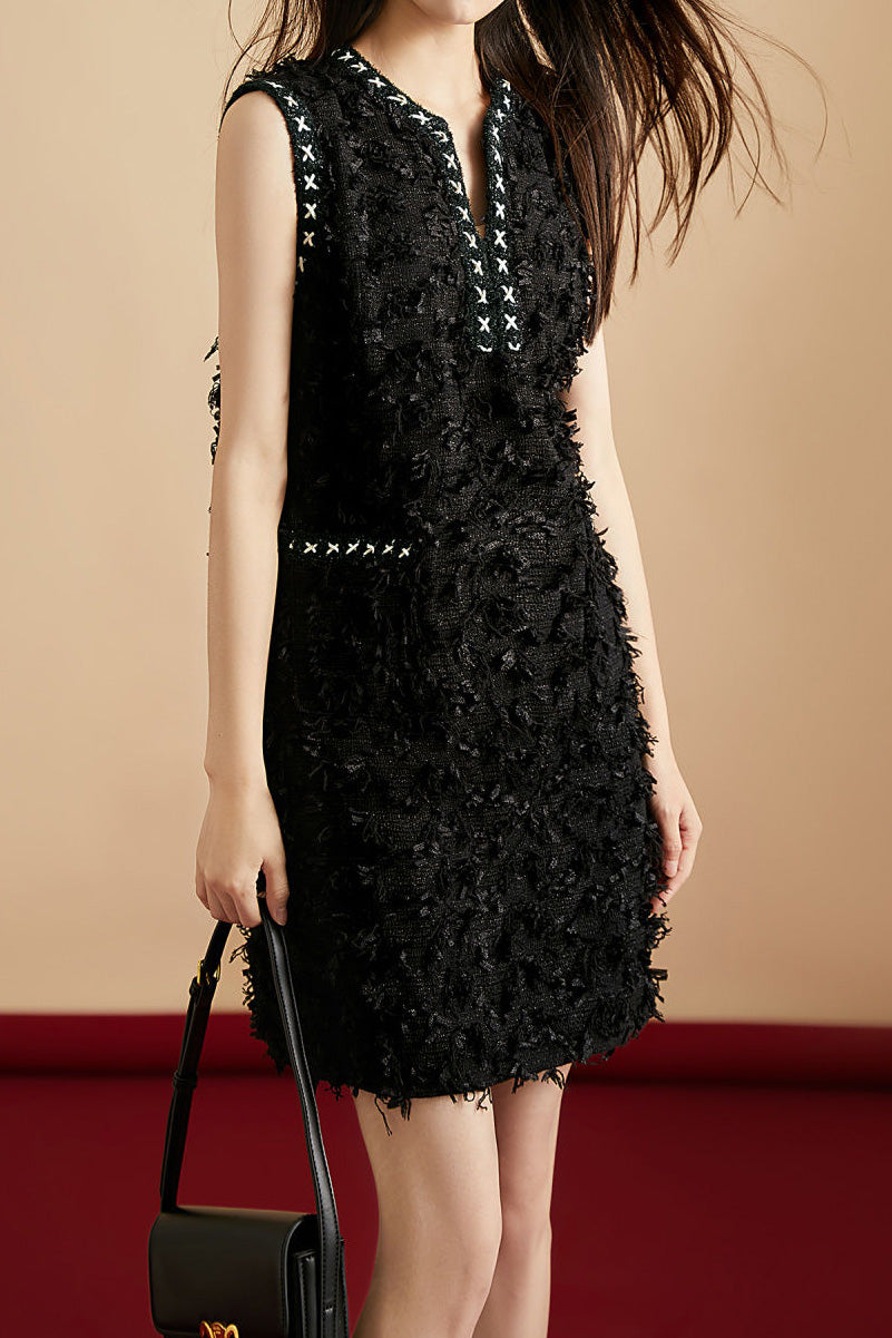 Exquisite and Elegant Tassel Sleeveless Vest Dress - liwisi