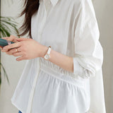 Casual Versatile Asymmetric-Design Striped Shirt