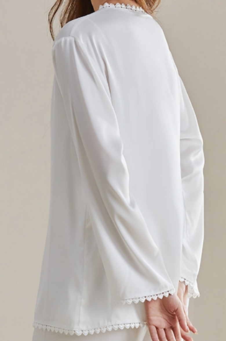 Lace ice silk pajamas set - liwisi
