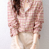 Casual Loose Cotton Plaid Shirt