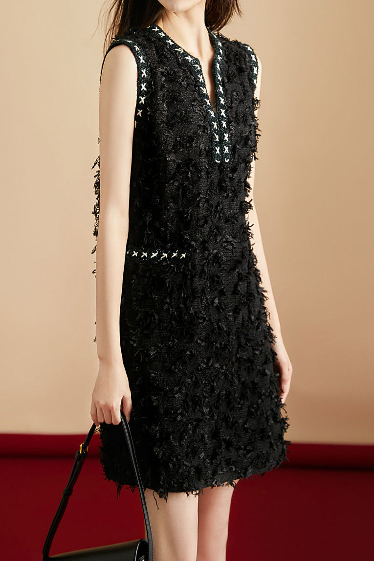 Exquisite and Elegant Tassel Sleeveless Vest Dress - liwisi