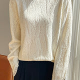 French lace-trimmed knitted undershirt - liwisi