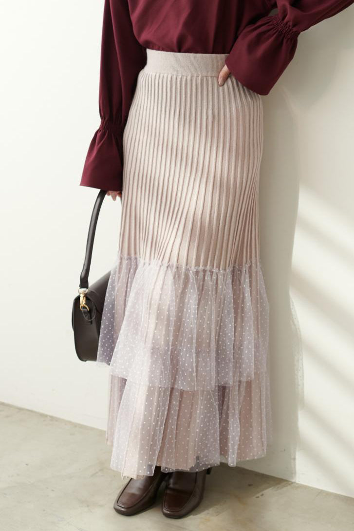 Fashionable Versatile Knit Paneled Skirt - liwisi