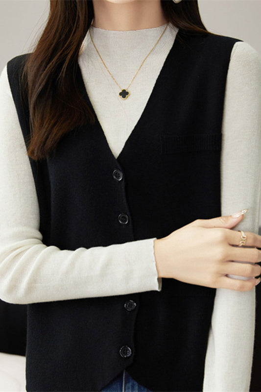 Sleeveless cardigan waistcoat - liwisi
