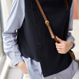 Knitted spliced fake two-piece striped shirt - liwisi