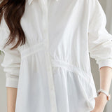 Casual Versatile Asymmetric-Design Striped Shirt