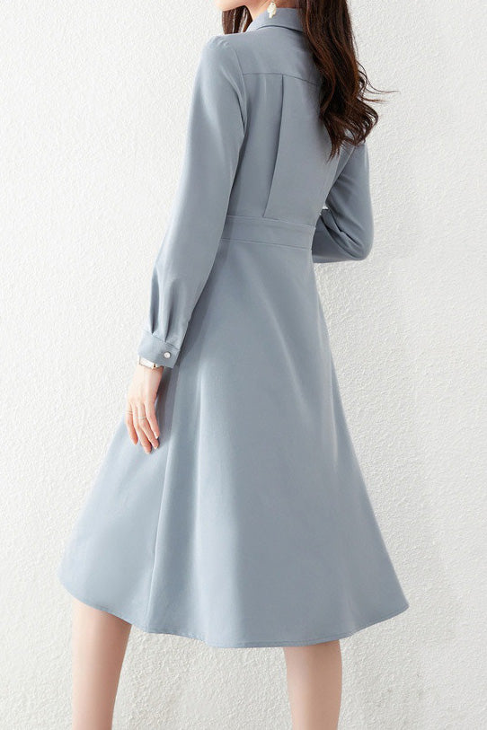 Fashionable Waist-Slimming Shirt Dress - liwisi