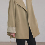 Minimalist Office Loose Stand-Collar Trench Coat