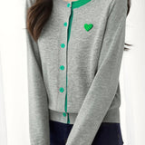 Casual Versatile Color-Block Knitted Cardigan