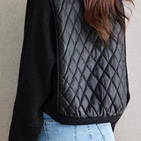 Casual Versatile Stand-Collar Paneled Batwing Sleeve Short Coat - liwisi