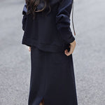 Casual Simple Hoodie Cardigan Straight Skirt 2-Piece Set - liwisi