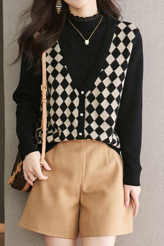 Half turtleneck fake two-piece top - liwisi