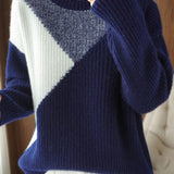 Casual Color-Block Long-Sleeve Sweater