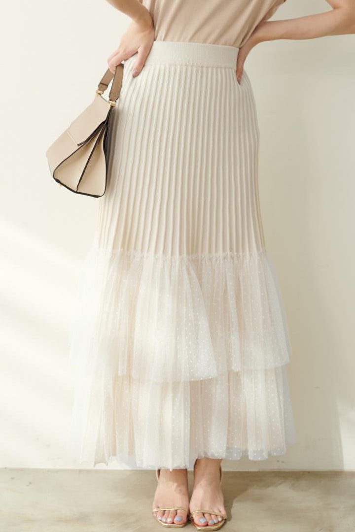 Fashionable Versatile Knit Paneled Skirt - liwisi