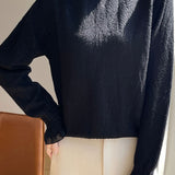 French lace-trimmed knitted undershirt - liwisi