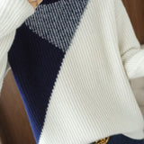 Casual Color-Block Long-Sleeve Sweater