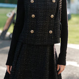 Elegant Waistcoat and High-Waisted Skirt Set - liwisi