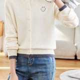 Casual Versatile Color-Block Knitted Cardigan