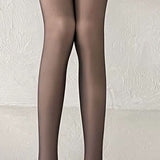 Detachable fleece-lined black silk stockings. - liwisi