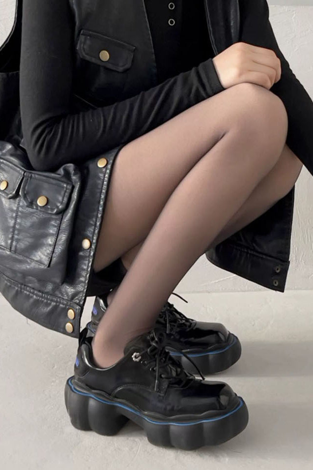 Detachable fleece-lined black silk stockings. - liwisi