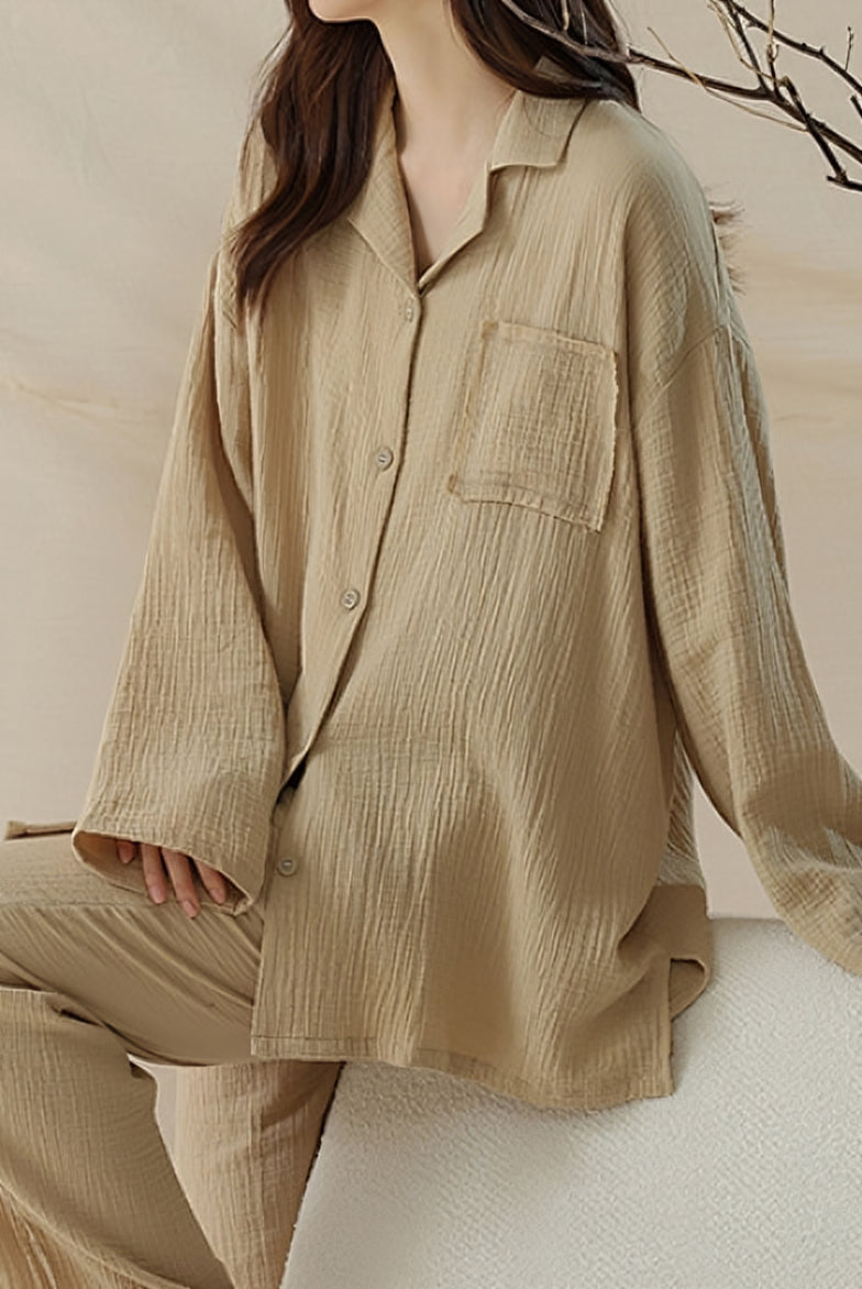 Class A pure cotton double-layer gauze pajamas - liwisi