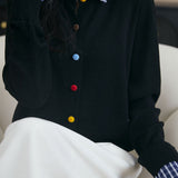 Casual Shirt Cardigan Fake Two-Piece Knitted Sweater