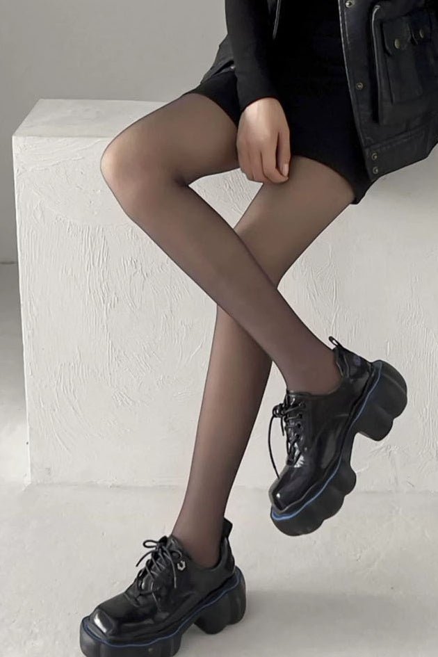Detachable fleece-lined black silk stockings. - liwisi