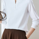 Casual Versatile Regular-Shoulder Long-Sleeve T-Shirt