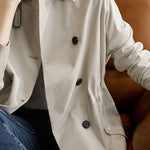 Simple lapel trench coat - liwisi