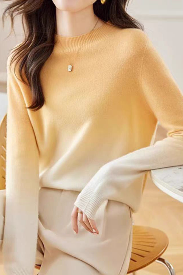 Gradient Orange Wool-Like Knit - liwisi