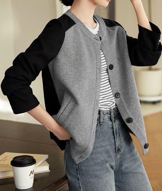 Loose Fit Color Block Spliced Cardigan - liwisi