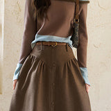 Casual Bottle Neck Bi-Color Knit - liwisi