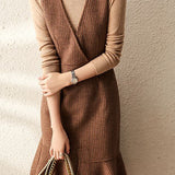 French Style Double-Faced Flared Midi Dress - liwisi