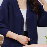 V-Neck Ruffle Hem Knit Cardigan - 4 Colors Available - liwisi