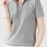 Simple Design Half Zip Knit Top - 4 Colors Available - liwisi