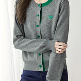 Casual Versatile Color-Block Knitted Cardigan