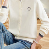 Casual Versatile Color-Block Knitted Cardigan
