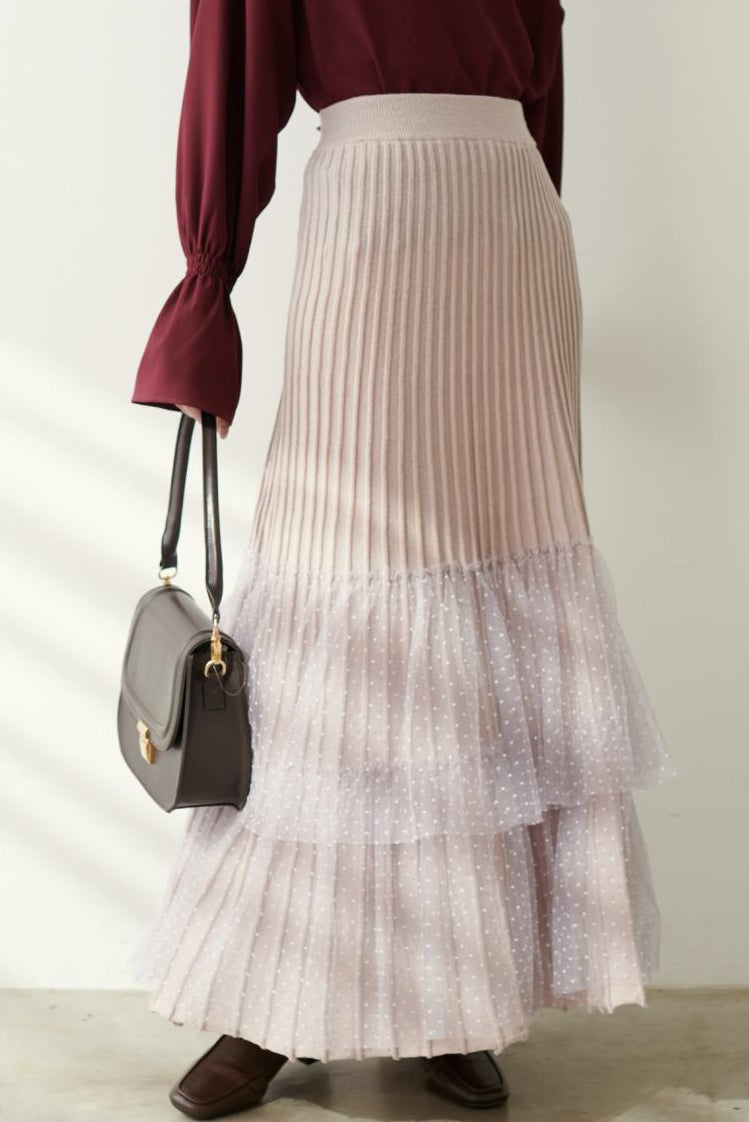 Fashionable Versatile Knit Paneled Skirt - liwisi