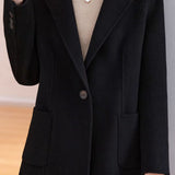 Classic Office Wool Blend Blazer