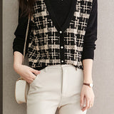 Half turtleneck fake two-piece top - liwisi