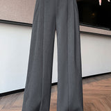 Casual Versatile Pleated Wide-leg Pants